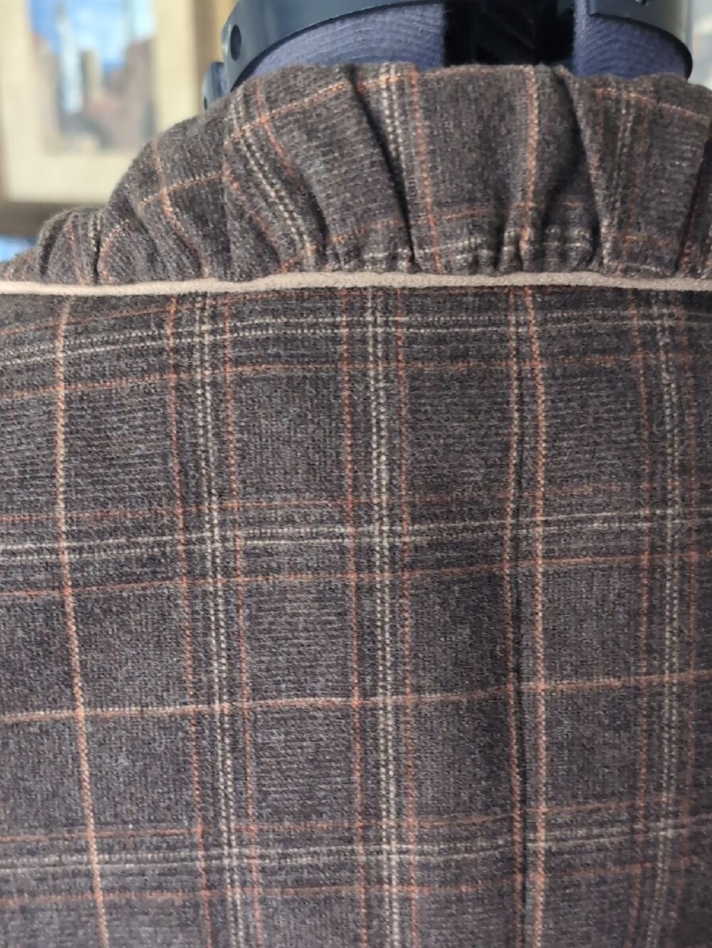 Brown Windowpane Women's Tailored Blazer 42p - Picture 7 of 8